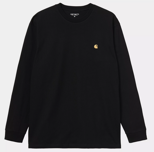 Carhartt WIP L/S Chase T-Shirt Black/Gol &hellip;