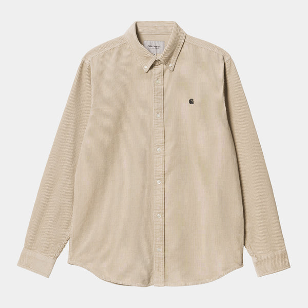 Carhartt WIP L/S Madison Cord Shirt Wall/Black M L XL