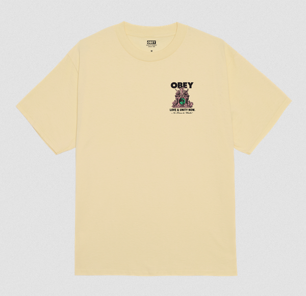 Obey Love And Unity Now Pale Yellow