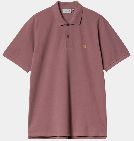 Carhartt WIP S/S Chase Pique Polo Dusky Pink/Gold