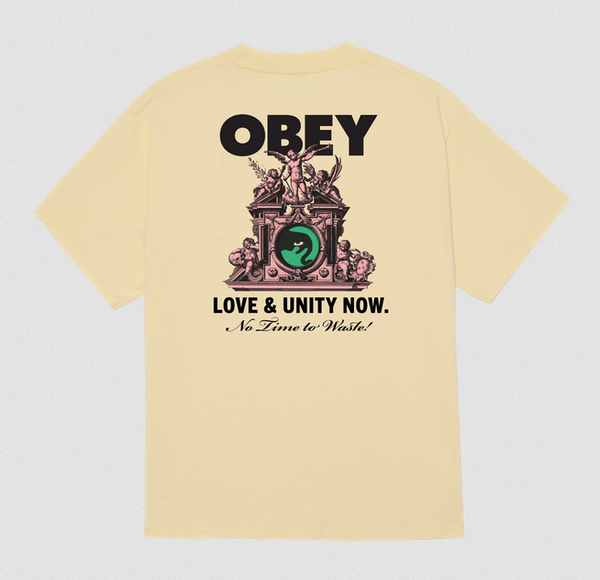 Obey Love And Unity Now Pale Yellow