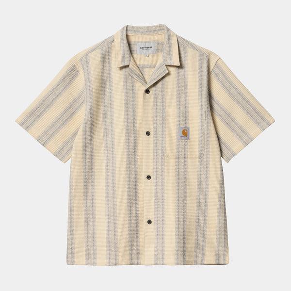 Carhartt WIP S/S Dodson Shirt Cotton Waffle Dodson Stripe, Natural
